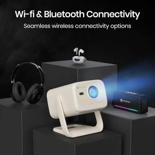 Portronics Beem 480 Smart LED Projector with 1080p Full HD Resolution, 5100 Lumens, Built in OTT Apps(White) - Nalanda Enterprises