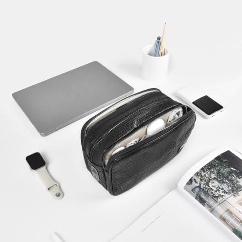 WIWU Salem Pouch Fingerprint Lock Leather Bag, Black - Nalanda Enterprises