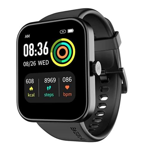Noise New Macro Smart Watch with 2.0” HD Display,Metallic Finish BT Calling, Functional Crown, 7 Days Battery Life, Sleep Tracking, 200+ Watch Faces (Elite Black) - Nalanda Enterprises