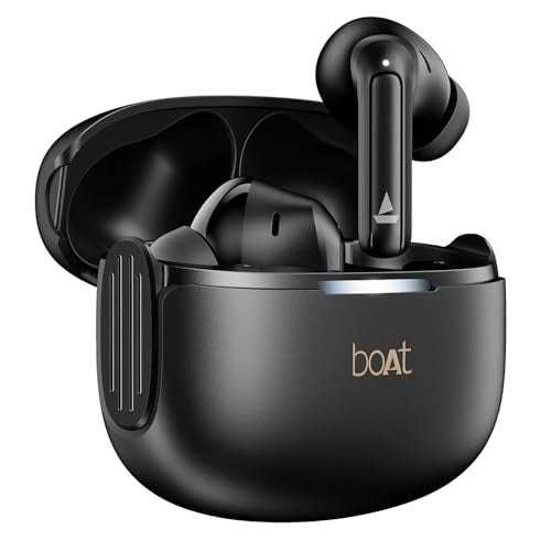 boAt Airdopes 219, 4Mics ENx, 40H Battery, Best in Segment for Calling, Stream Ad Free Music via App Support, Bluetooth Earbuds, TWS Ear Buds Wireless Earphones with mic (Carbon Black)|B0FC2Y3XGV