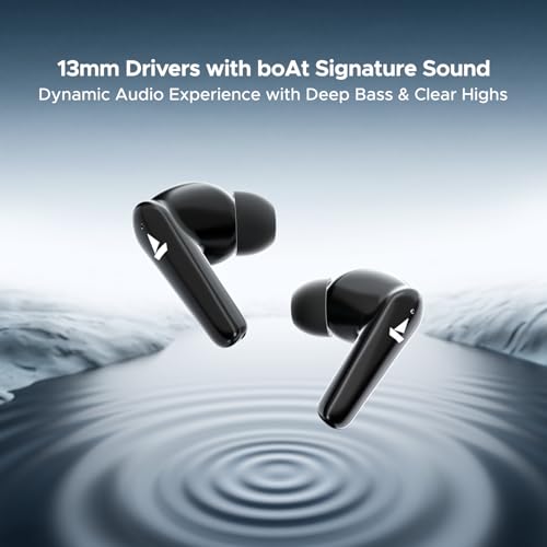 boAt Airdopes 131 Elite ANC, 32dB Active Noise Cancellation, 60HRS Battery, Ambient Mode, 4Mics ENx, Fast Charge, IPX5, v5.3 Bluetooth Earbuds, TWS Ear Buds Wireless Earphones with mic (Active Black)|B0DVZDYJQ1