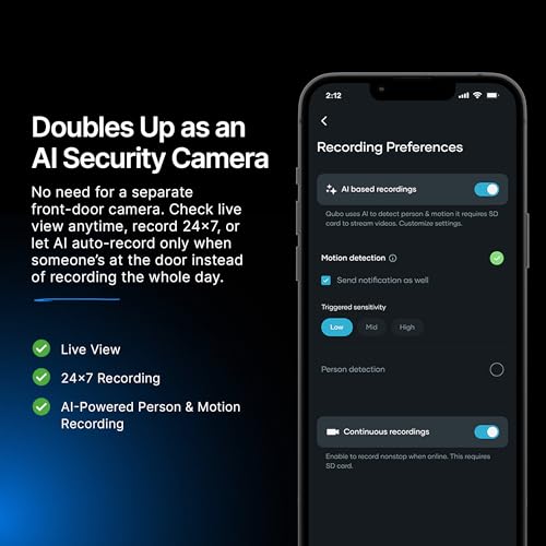 Qubo Instaview New Age Video Doorphone from Hero Group | 3MP Video Doorbell Pro 2K + Wireless Home Tab 1296p Resolution | Instant Phone & Tab Visitor Video Call | 2-Way Talk | Chime|B0D1C285WF