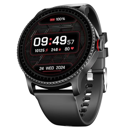 Boat Lunar Discovery Pro, 1.39" HD Display, Metal Body, QR Tray, Emergency SOS, Functional Crown, Multiple Sports Modes, HR,SpO2 & Sleep Tracking, Smart Watches for Men & Women (Steel Black)|B0FLK2QSHR