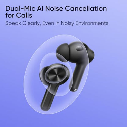 realme Earbuds T110 with Ai Enc for Calls, Upto 38 Hours of Playback and Fast Charging Bluetooth in Ear Headset (Punk Black, True Wireless)|B0D212YMD7