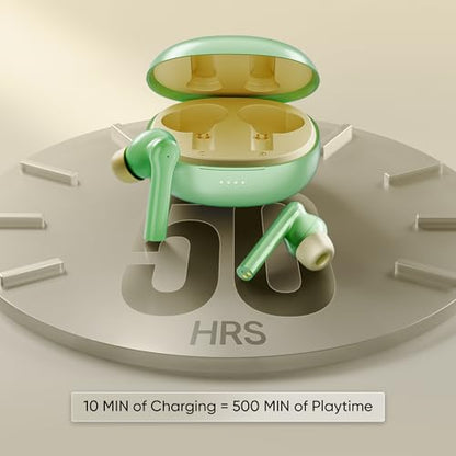 Mivi DuoPods C2 TWS [New Launch], 50 Hrs Playtime, HD Call Clarity with AI-ENC, 13mm Bass Drivers, Low Latency, BT v5.3, Type C Charging, Made in India Earbuds|B0F2FRNSC3