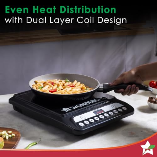 Wonderchef Power 1400W Induction Cooktop with 11 Preset Functions, Push Touch Control Button Induction Cooktop, 2 Years Warranty|B0CJJ2WPRV