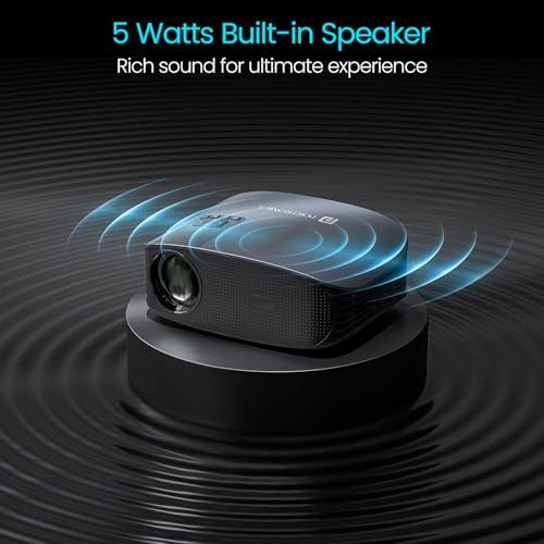 Portronics Beem 490 Smart LED Projector with 1080p Full HD, Streaming Apps (Netflix, Prime Video, Hotstar), Automatic Focus, Auto Keystone Correction, 6000 Lumens, Bluetooth, Wi-fi, 5W Speaker (Grey) - Nalanda Enterprises