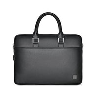 WIWU Waterproof Fingerprint Lock Leather Briefcase, Black - Nalanda Enterprises