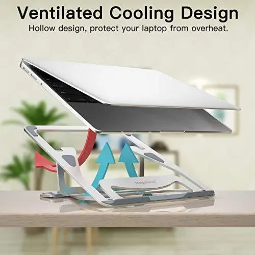 WIWU S100 Aluminum Laptop Stand, Ergonomic Detachable Computer Stand, Riser Holder Notebook Stand 10-16"" Laptops, Silver | 5 Heights of Adjustment Level - Nalanda Enterprises