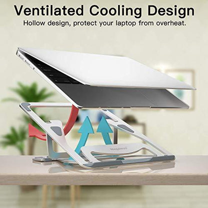 WIWU S100 Aluminum Laptop Stand, Ergonomic Detachable Computer Stand, Riser Holder Notebook Stand 10-16"" Laptops, Silver | 5 Heights of Adjustment Level - Nalanda Enterprises