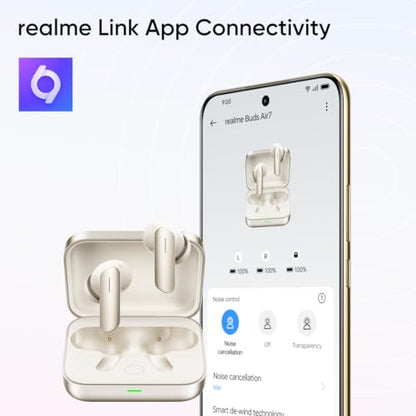 realme Earbuds Air 7 True Wireless,12.4mm Dynamic Bass Drivers,52Hrs Playtime,52dB Hybrid ANC,6 Mic ENC,45ms Low Latency,360° Spatial Audio,Hi-Res LHDC,IP55 Dust & Water Resistant,BT v5.4(SlateGrey)|B0F5GV3Y87