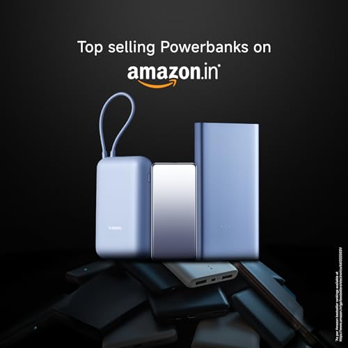Xiaomi Pocket Power Bank 10000mAh 22.5W with Built-in Cable | Super Fast Charging PD |Smart 12 Layer Protection|Triple Output Ports|Supports Android,Apple, Tablets, Earbuds,Watch(MI Powerbank),Blue|B0D73V6CGC