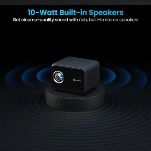 Portronics Beem 460 Smart LED Projector with 1080p Full HD, 4000 Lumens, Streaming Apps (Netflix, Prime Video, Hotstar), Automatic Focus, Auto Keystoning, Bluetooth, Wi-fi, 10W Speakers (Black) - Nalanda Enterprises