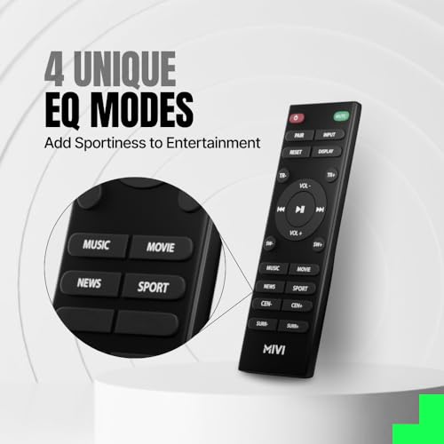Mivi Fort Hip-Hop 4000 400 Watts Cinematic Home Theatre [Latest Launch], 5.1 Channel, Multiple EQ & Input Modes, BT v5.3, Remote Accessibility, Made in India Sound bar|B0F3J35TVD