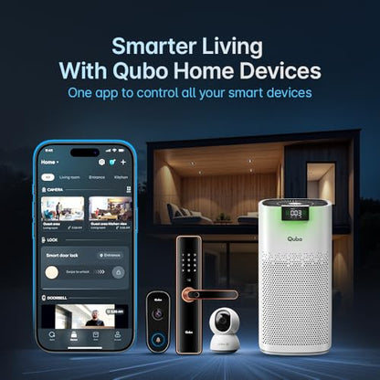 Qubo Smart Air Purifier Q500 for Home by Hero Group | 500 Sqft | 99.99% Allergen Removal |4-Layer True HEPA H13 Filter | 9000 Hrs Filter Life | App & Voice Control | Quiet Night Mode | BLDC Motor|B0CMH9TSVC