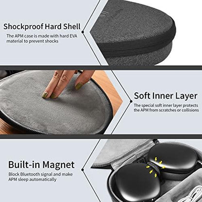 WIWU AirPods Max Case with Sleep Mode, Ethylene Vinyl Acetate Upgraded Smart Case for Headphones, Ultra-Slim Travel Carrying Case with Staying Power, Hard Shell Storage Bag (Gray) - Nalanda Enterprises