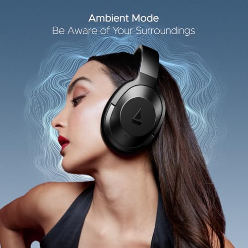 boAt Nirvana 751 ANC,65Hrs Battery,Hybrid (~33dB),Fast Charge,Ambient Sound Mode,Button Controls,Immersive Sound,Carry Pouch,Bluetooth Over Ear Headphones,Wireless Headphone with Mic(Gunmetal Grey)|B09MTRDQB5