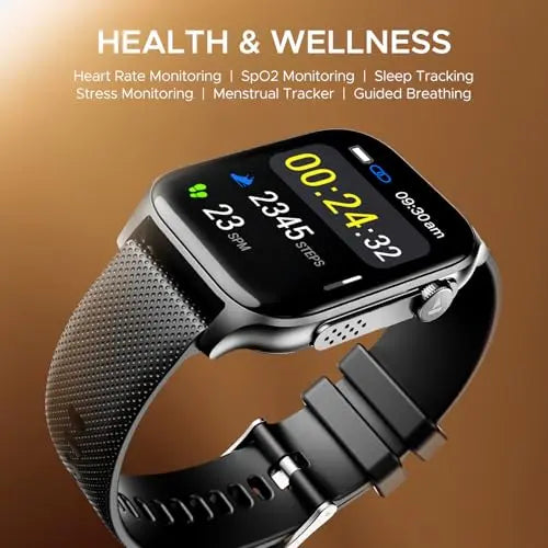 boAt New Launch Ultima Ember Smartwatch w/ 1.96” (4.97 cm) AMOLED Display, Functional Crown, 100+ Sports Modes, BT Calling, Camera & Music Control, IP68 Resistance, Custom Watch Faces (Bold Black) - Nalanda Enterprises