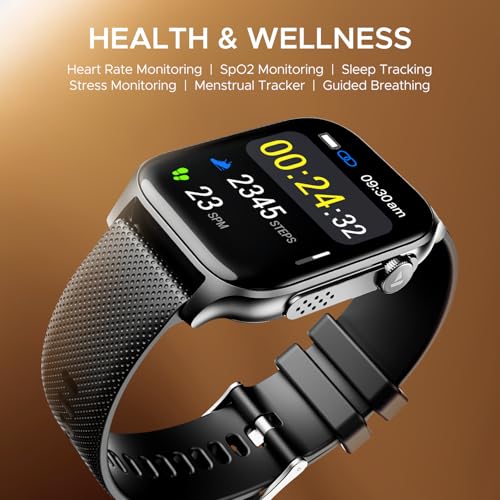 boAt New Launch Ultima Ember Smartwatch w/ 1.96” (4.97 cm) AMOLED Display, Functional Crown, 100+ Sports Modes, BT Calling, Camera & Music Control, IP68 Resistance, Custom Watch Faces (Bold Black) - Nalanda Enterprises