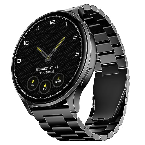 boAt Lunar Orb w/ 1.45" (3.6 cm) AMOLED Display, BT Calling, DIY Watch Face Studio, Coins, Crest App Health Ecosystem, Live Cricket & Football Scores, IP67, Smart Watch for Men & Women(Active Black)|B0CG255D44
