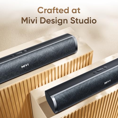 Mivi Fort Q26 Soundbar [Newly Launched] with 26W Powerful Audio, 2.0 Channel with Dual Full-Range Speakers, Multiple Input Modes, 6H Playtime, 2500mAh Battery, Made in India Soundbar for TV|B0F74T2V2C