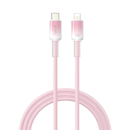 WiWU C062 Neolink USB-C to Lightning Silicone Cable, 1M Pink