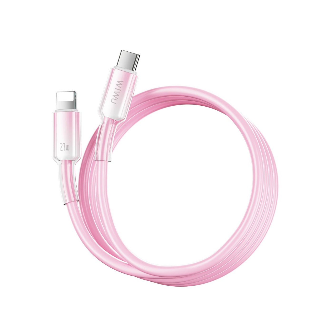 WiWU C062 Neolink USB-C to Lightning Silicone Cable, 1M Pink