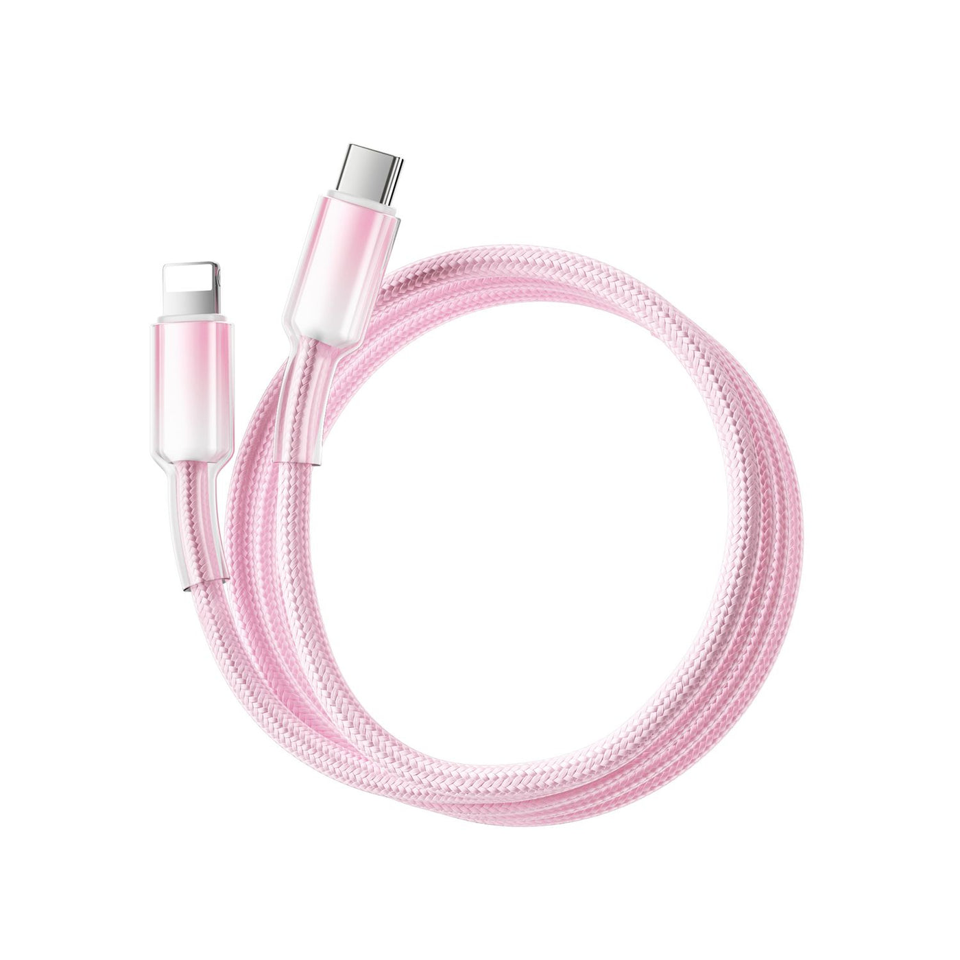 WiWU C064 Neolink USB-C to Lightning Braided Nylon Cable, 1M Pink