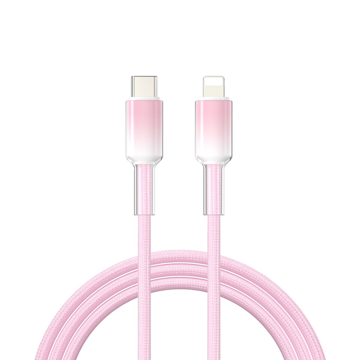 WiWU C064 Neolink USB-C to Lightning Braided Nylon Cable, 1M Pink