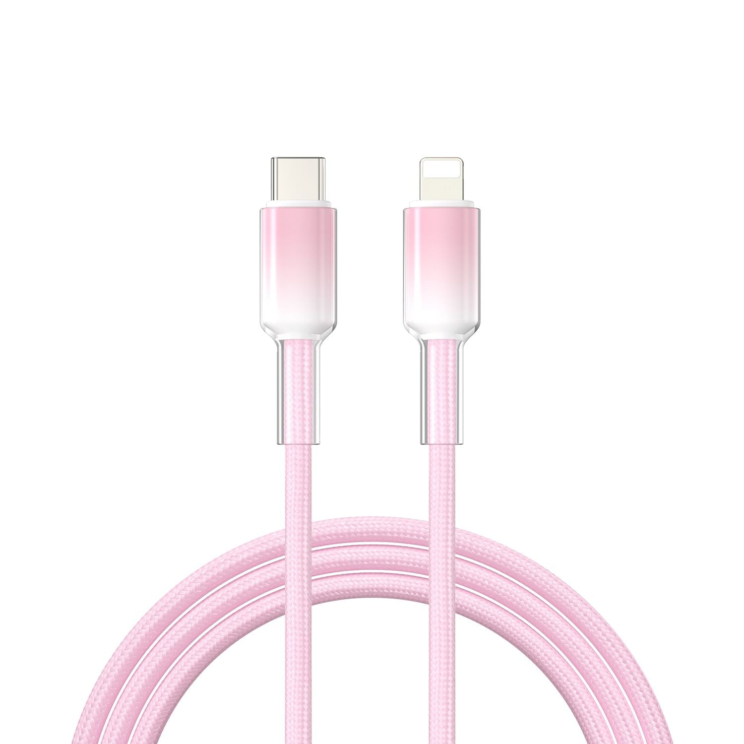 WiWU C064 Neolink USB-C to Lightning Braided Nylon Cable, 1M Pink