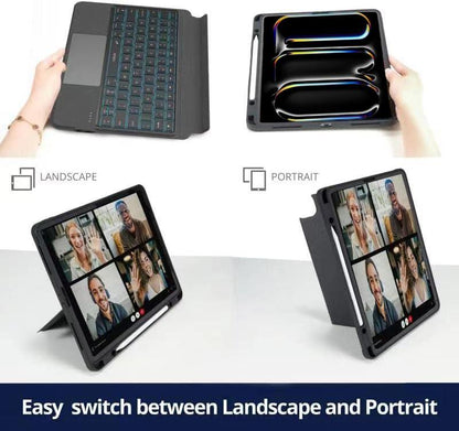 WIWU iPad Pro 11 inch Case with Keyboard(2022 4th-2018 1st), Smart Keyboard Folio Magnetic Detachable and Wireless Keyboard with Trackpad for Apple iPad Pro 11,Backlit - Nalanda Enterprises