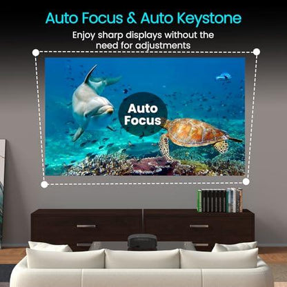 Portronics Beem 490 Smart LED Projector with 1080p Full HD, Streaming Apps (Netflix, Prime Video, Hotstar), Automatic Focus, Auto Keystone Correction, 6000 Lumens, Bluetooth, Wi-fi, 5W Speaker (Grey) - Nalanda Enterprises