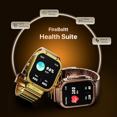 Fire-Boltt Maverick Smartwatch 51.308mm (2.02 inch) IPS Display, Luxury Stainless Steel Look, 320x385 Pixel Resolution, Bluetooth Calling, Voice Assistant - Nalanda Enterprises