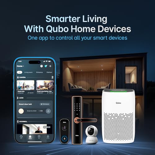 Qubo Smart Air Purifier Q500 for Home by Hero Group | 500 Sqft | 99.99% Allergen Removal |4-Layer True HEPA H13 Filter | 9000 Hrs Filter Life | App & Voice Control | Quiet Night Mode | BLDC Motor|B0CMH9TSVC