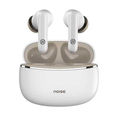 Noise Aura Buds in-Ear Truly Wireless Earbuds with 60H of Playtime, Quad Mic with ENC, Dual Device Pairing, Instacharge(10 min=150 min),12mm Polymer Composite Driver,BT v5.3(Aura White) - Nalanda Enterprises