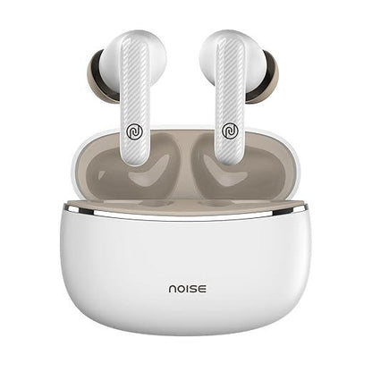 Noise Aura Buds in-Ear Truly Wireless Earbuds with 60H of Playtime, Quad Mic with ENC, Dual Device Pairing, Instacharge(10 min=150 min),12mm Polymer Composite Driver,BT v5.3(Aura White) - Nalanda Enterprises