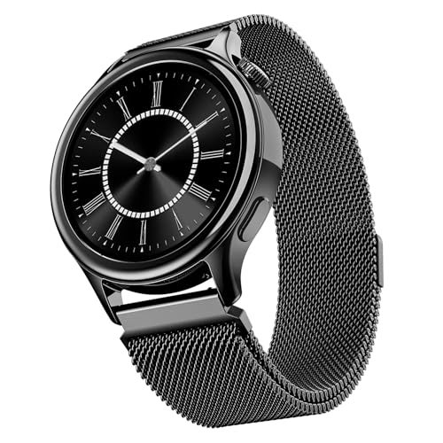 Boat Enigma Gem Women's Luxury Smart Watch w/ 1.19” (3.02cm) AMOLED Display, Emergency SOS Live Location Sharing, Female Wellness, Watch Face Studio, BT Calling, Watch for Woman (Metallic Black)|B0DFYJWHRC