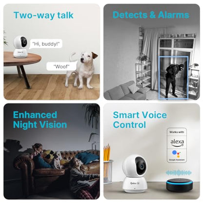 Qubo Smart 360 Ultra 2K 4MP 1440p WiFi CCTV Security Camera for Home from Hero Group | Mobile App | Two Way Talk | Night Vision | Cloud & SD Card Recording | Made in India | Alexa & OK Google | - Nalanda Enterprises