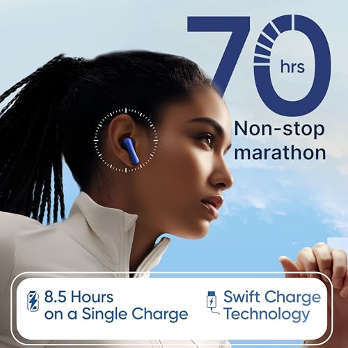 Mivi DuoPods Marathon Earbuds [New Launch], 70 Hours Playtime, AI-ENC for HD Calls, 13mm Drivers, IPX 4.0, BT v5.3, Made in India True Wireless Bluetooth Ear Buds|B0FTFGJ495