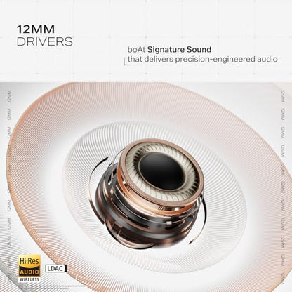 boAt Nirvana Zenith Pro(2025),50dB Hybrid Adaptive ANC,Spatial Audio, Hi-Res Audio LDAC,6Mics AI-ENx,80 Hrs Battery,Bluetooth,TWS Ear Buds Wireless Earphones with mic,NoiseCancellation(Platinum Gold)|B0DXPL5XHF