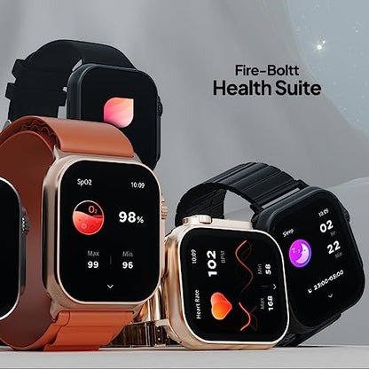 Fire-Boltt Gladiator + 1.96 AMOLED Display Luxury Smartwatch, Rotating Crown, 115+ Sports Modes & Bluetooth Calling, AI Voice Assistant, Gaming|B0C5MRZQXP