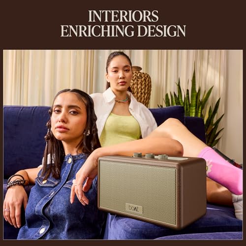 Stone Opus, 80W Signature Sound, 12HRS Battery, Multilink Connectivity, Built-in Subwoofer, Premium Design, TWS, Bluetooth Speaker, Wireless Speaker, Portable Speaker (Caramel Brown)|B0DQKVF2H4