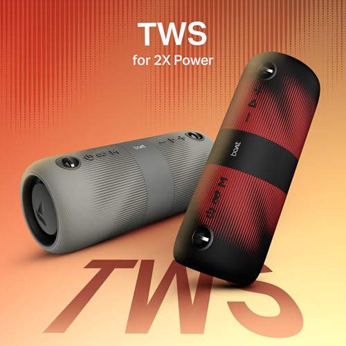 Boat 2025 Launch Stone 1200 Pro, 60W Boat Signature Sound, 76.2mm Drivers, TWS,7.5H Battery, Built-in Mic, Carry Strap,IPX6, Bluetooth Speaker, Wireless Speaker, Portable Speaker (Twilight Black)|B0FLYDHYY4