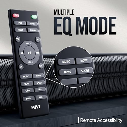 Mivi Fort Hip-Hop 6000 Home Theatre [2025 Latest Launch], 600 Watts Soundbar with cinematic sound, 5.1 Channel, Multiple EQ & Input Modes, BT v5.3, Remote Accessibility, Made in India Sound bar for TV|B0F8ZGL8HQ