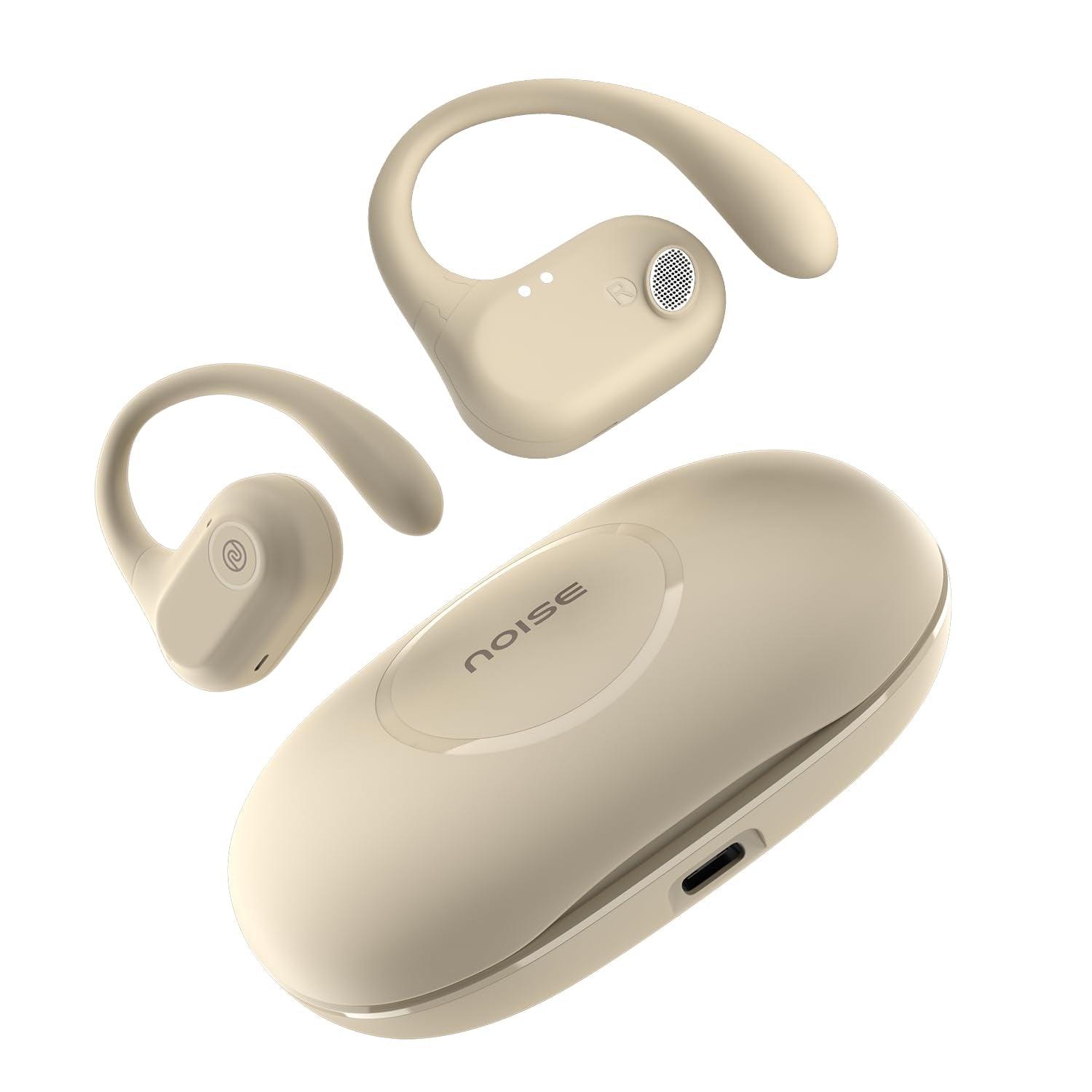 Noise Pure Pods Wireless Open Ear Earbuds with AirWave™ Technology,Up-to 80H Playtime,Quad Mic with ENC,16mm Neodymium Dynamic Driver,Detachable Pure Band,BTv5.3 (Power Black) - Nalanda Enterprises