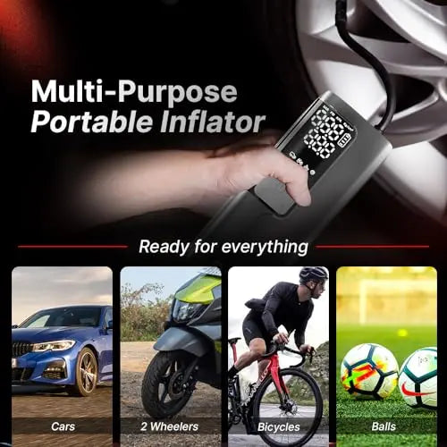 Multi-purpose portable inflator for cars, bikes, bicycles, and balls from Nalanda Enterprises