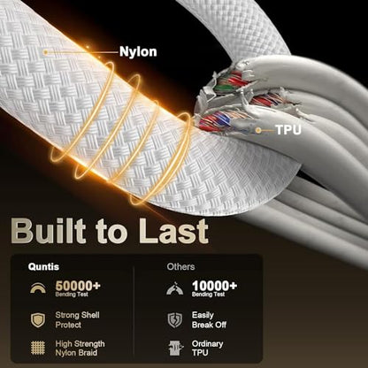 DR VAKU® 1 Meter Nylon Braided Type C to Type C Cable for iPhone 15/15 Plus/15 Pro/15 Pro Max, Samsung Galaxy S24/S23/S22/S21 FE, Macbook, Laptop & Other Android Devices (Pack of 4)|B0D9NZK5SB