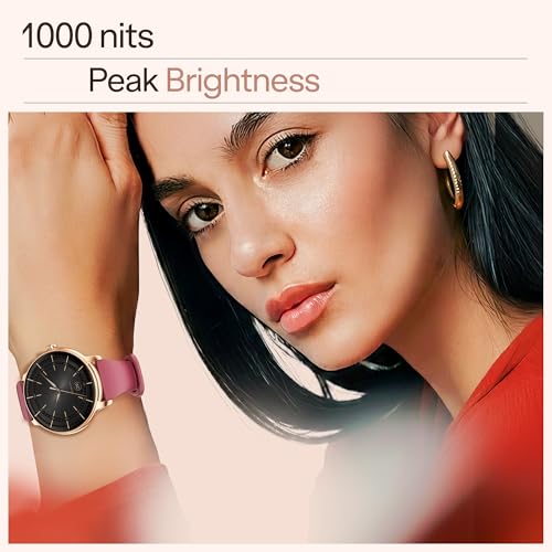 Boat Chrome Iris Fashion Smart Watch for Women - Elegant Ultra-Sleek Dial, Light-Weight Metal Body, 1.32" AMOLED Display, 1000 Nits, AOD, Female Wellness Tracking Watch for Woman (Velvet Wine)|B0G1MQNMW4