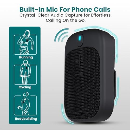 Portronics Talk Four 2W Wearable Bluetooth Speaker with Mic, Magnetic/Spring Clip-On, Upto 10Hours Playtime, IPX5 Water/Dust Resistant, Bluetooth 5.3v, Big Buttons, Portable Speaker with Microphone - Nalanda Enterprises