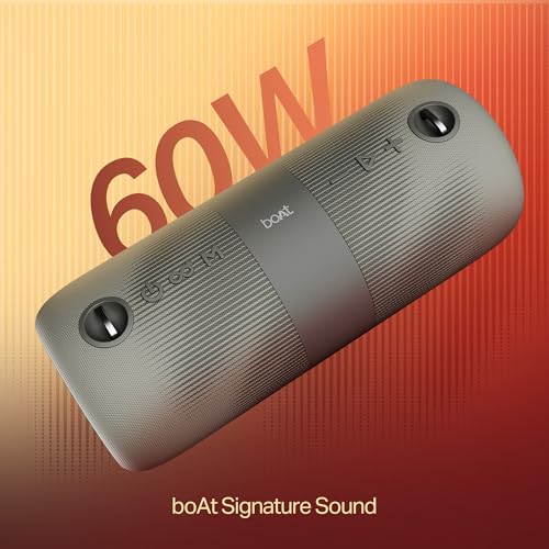 Boat 2025 Launch Stone 1200 Pro, 60W Boat Signature Sound, 76.2mm Drivers, TWS,7.5H Battery, Built-in Mic, Carry Strap,IPX6, Bluetooth Speaker, Wireless Speaker, Portable Speaker (Twilight Black)|B0FLYDHYY4